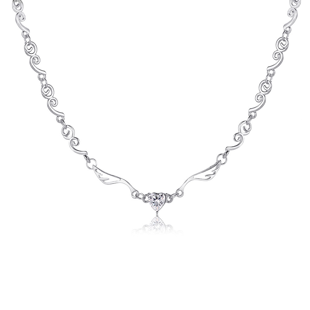 IF ME Vòng cổ Mặt Hình Cánh Thiên Thần Đính Đá Pha Lê Thanh Lịch Cho Nữ