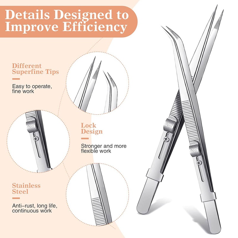 Set 4 Nhíp Inox Chuyên Dụng Cho Phòng Thí Nghiệm Điện Tử