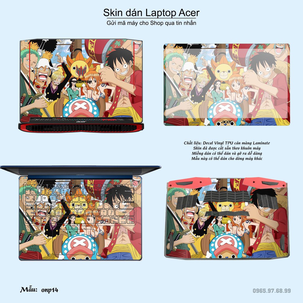 Skin dán Laptop Acer in hình One Piece nhiều mẫu 17 (inbox mã máy cho Shop)