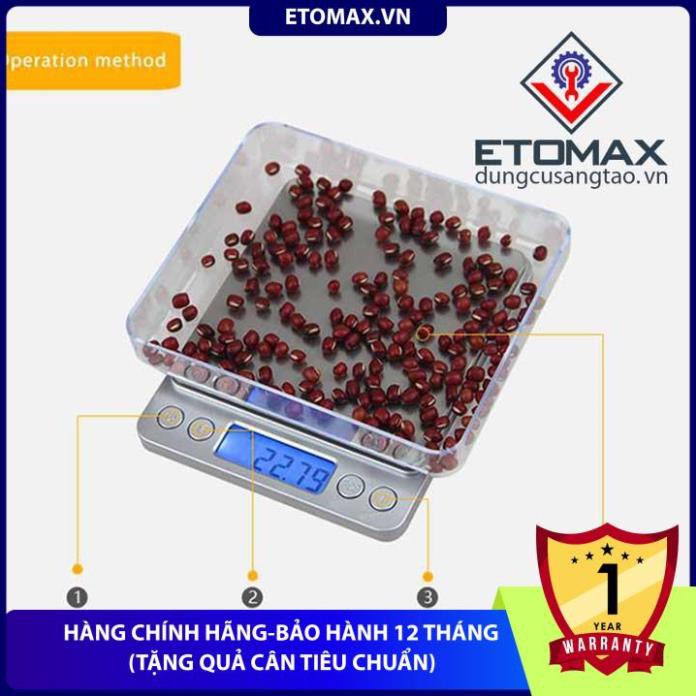 [Hàng cao cấp-Bảo hành 12 tháng] Cân tiểu ly điện tử 500g/0.01g Platfrom,chính xác tới 1% gram.