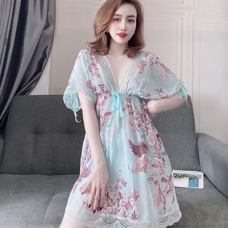 Đầm ngủ sexy ❣️FREE SHIP❣️ Váy Ngủ + Choàng Voan Tơ kèm quần <65kg | BigBuy360 - bigbuy360.vn