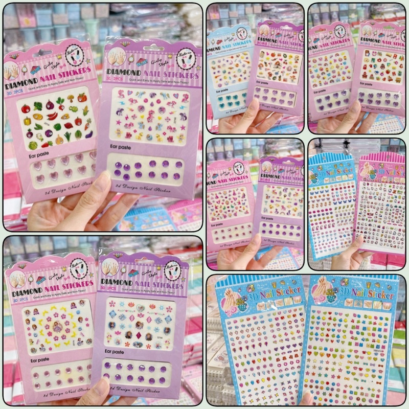 Set sticker dán móng hoạt hình nhiều mẫu cho bé
