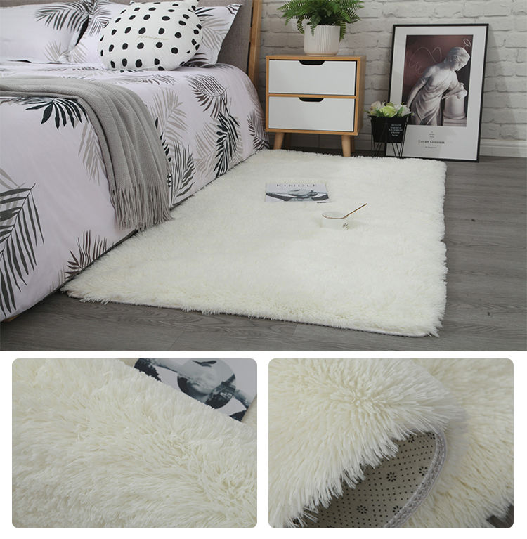 Thảm lông dài hình chữ nhật trải sàn trang trí nội thất phòng khách / phòng ngủ sang trọng