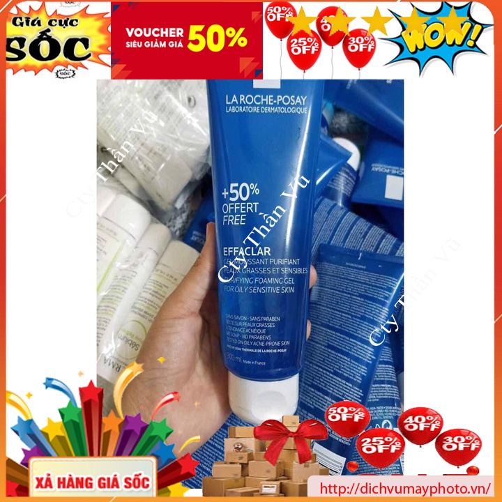 Sữa Rửa Mặt Làm Sạch Sâu, Giảm Bã Nhờn  La Roche Posay Effaclar 300ml Cho Da Dầu Mụn, Da Nhạy Cảm kholinhkien