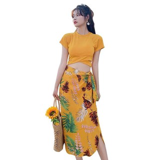 Set Bikini Đi Biển Đồ Bơi Nữ 3 Món (Áo Tắm + Quần + Váy)