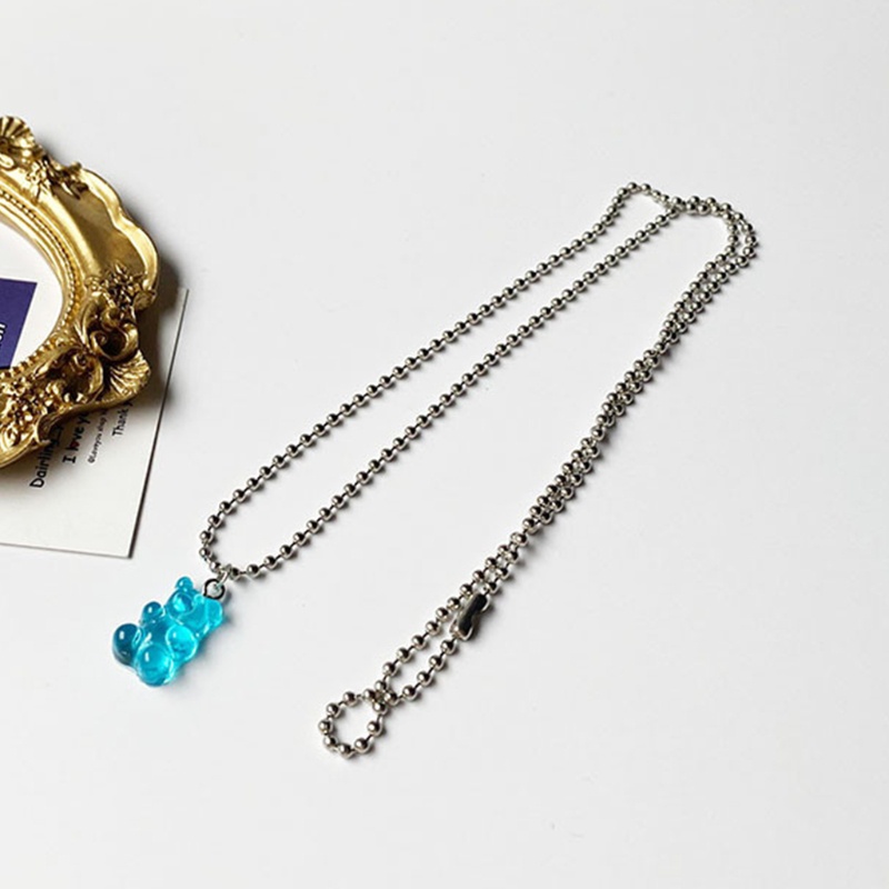 Vòng cổ Mặt Hình Gấu Gummy Hoạt Hình Màu Kẹo Cho Nữ