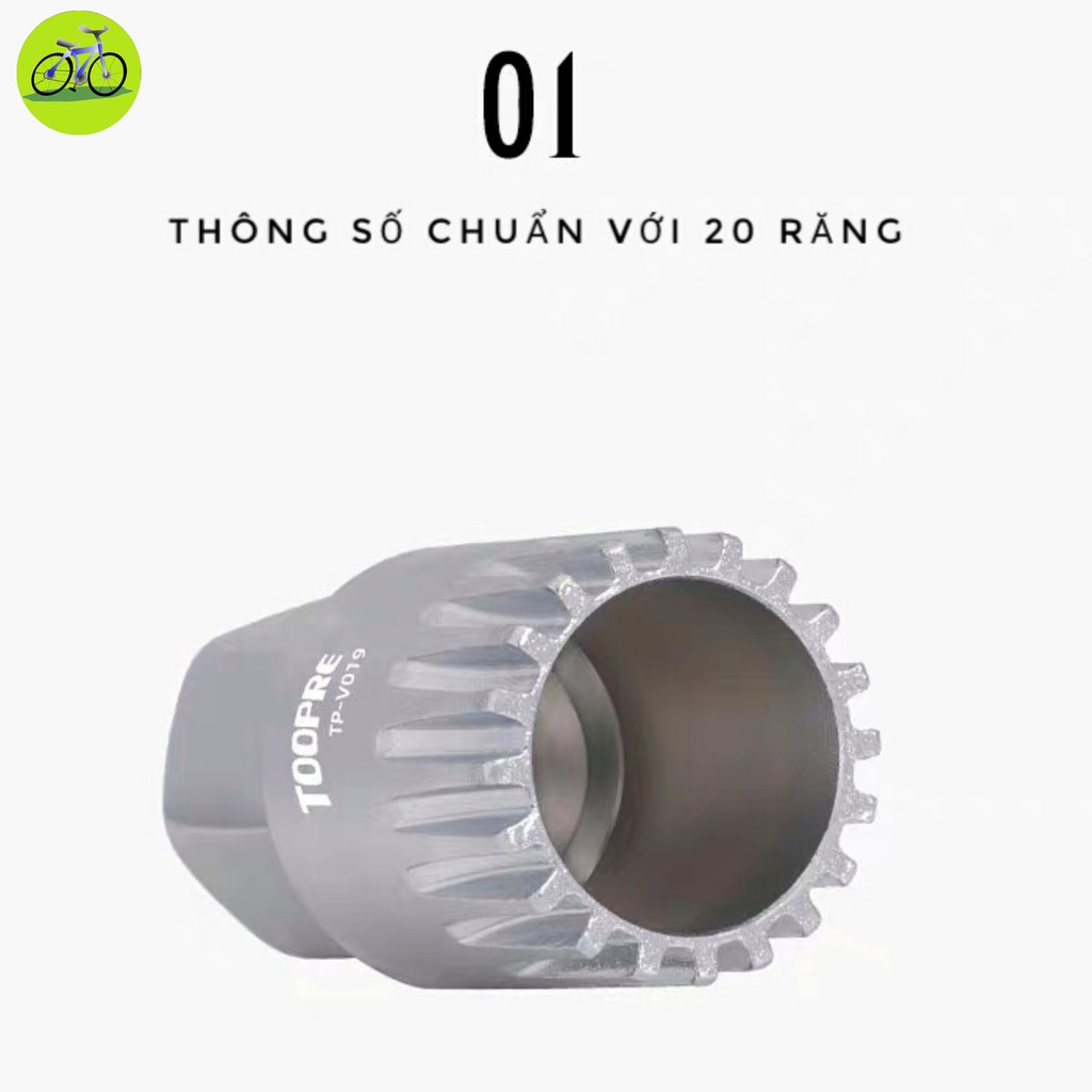 Cảo trục giữa xe đạp cốt vuông bạc đạn Toopre chinh hãng