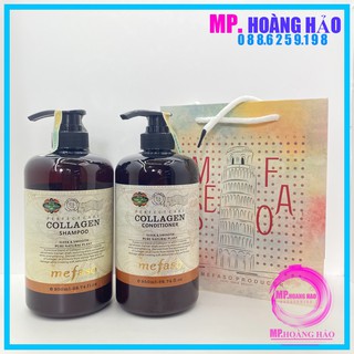 Căp dầu gội -xả collagen argan mefaso -phục hồi tóc