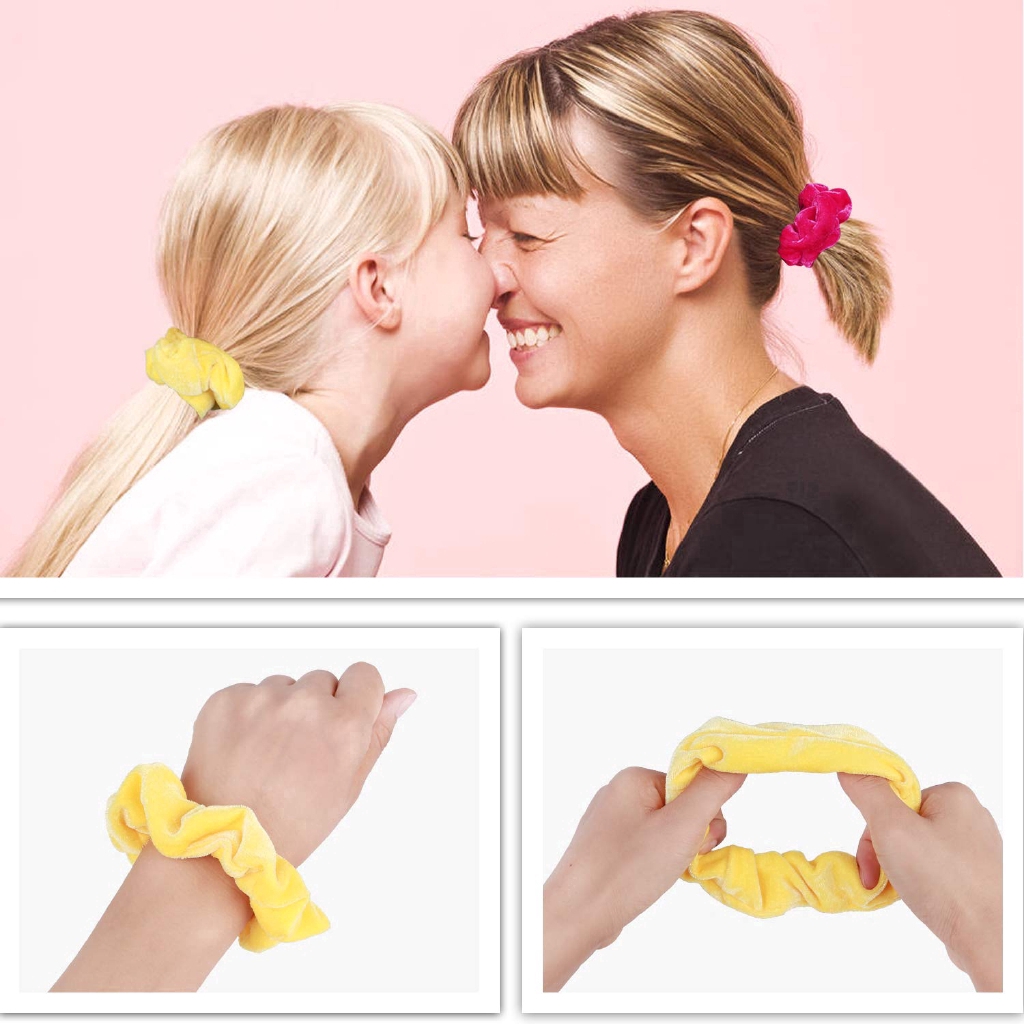 Colorful Velvet Elastic Hair Scrunchies/ Women Simple Hair Bands/ INS Girls Daily Basic Rubber Bands