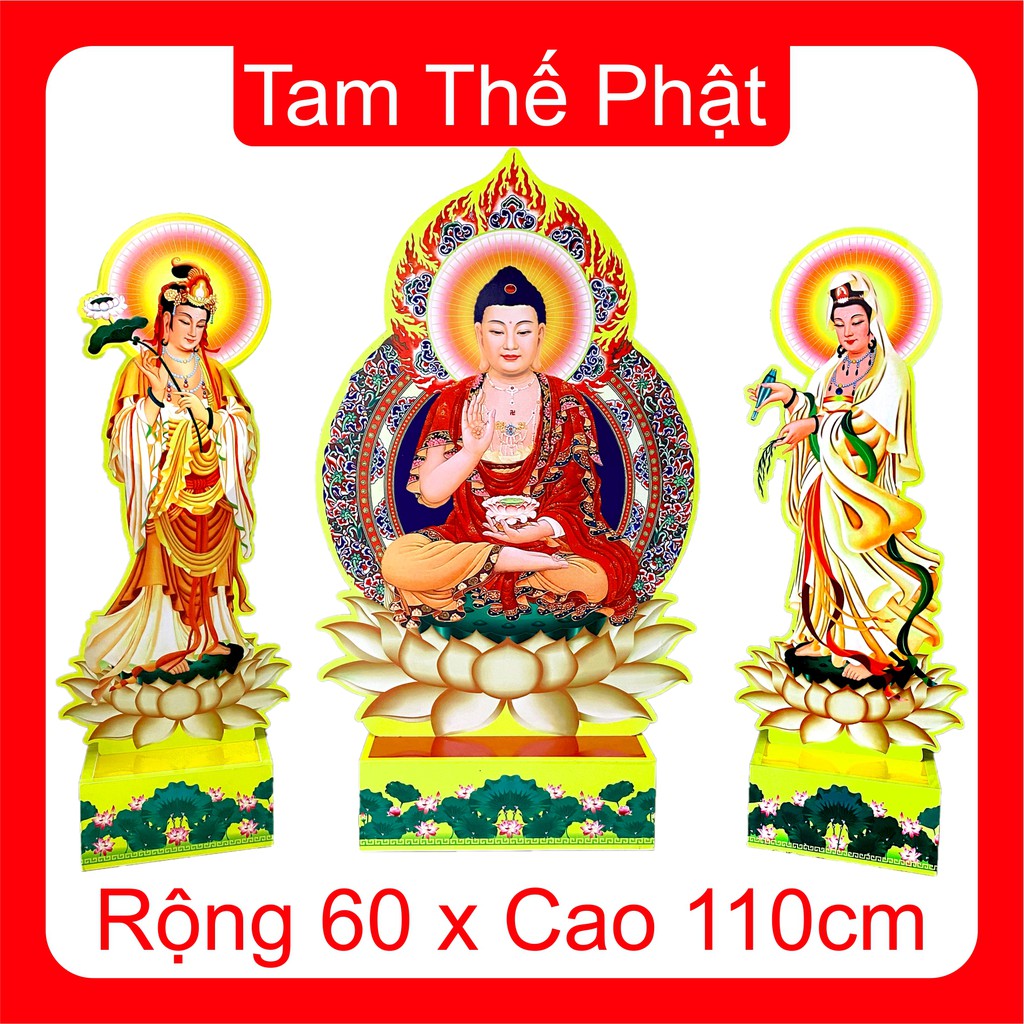 Bộ ba tượng Tam Thế Phật (Có Chân Đế) ALU Composite