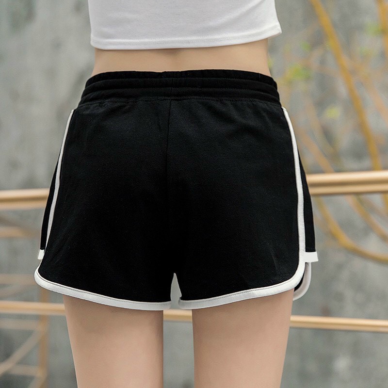 Quần Short nữ thể thao thun da cá năng động VIỀN TRẮNG Freesize dưới 55kg Molly Fashion | BigBuy360 - bigbuy360.vn