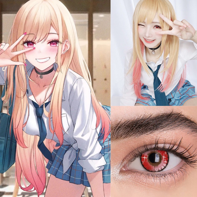 1 Cặp Kính Áp Tròng Màu Sắc Dùng Hóa Trang Nhân Vật Anime