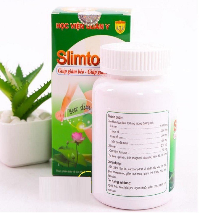 Combo 1 Hộp Viên uống giảm cân Slimtosen Extra Việt Nam 100 viên và 1 mặt nạ benew trà xanh hàn quốc 22g/gói