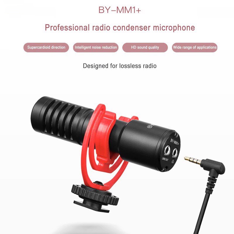 [Mã ELHACE giảm 4% đơn 300K] Micro Định Hướng Thu Âm Cho Điện Thoại, Máy Ảnh, DSLR, Máy Tính Boya BY-MM1+