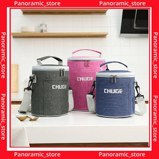 Túi giữ nhiệt đựng hộp cơm đồ ăn giao hàng có khóa kéo 3 lớp bạc chống thấm có dây đeo