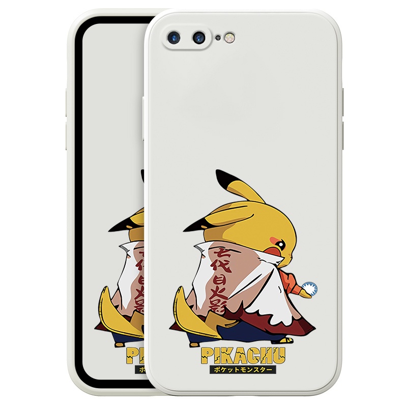 Ốp Lưng Hình Pikachu Cho iPhone 5 6 6s 6plus 6splus 7 plus 8 plus apple Phone Casing Silicon Fashion Camera Lens Protector Full Cover simple Liquid silicone Cases