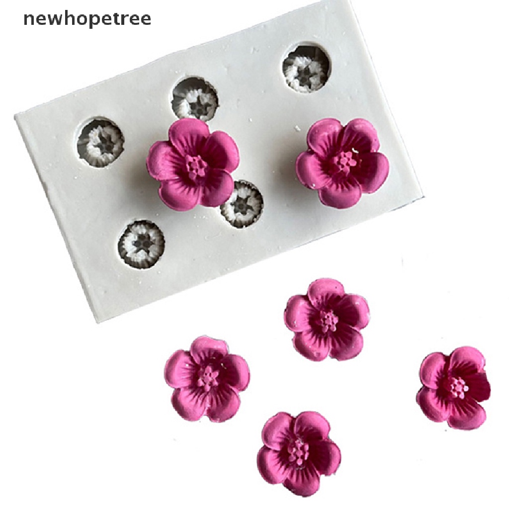 Khuôn Silicone Làm Bánh Kem / Sô Cô La Hình Bông Hoa Sáu Lỗ Tiện Dụng