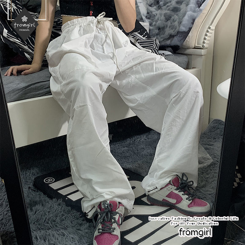 Quần Dài Ống Rộng Màu Trắng Năng Động Cá Tính Thời Trang