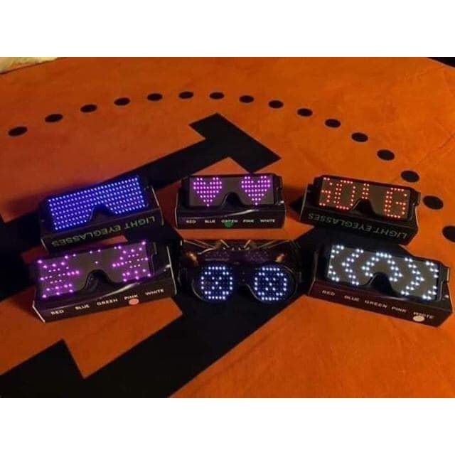 Kính Led Gắn Đèn Phát Sáng Nhiều Màu, Tùy Chỉnh 8 Chế Độ - Kèm Cổng Sạc USB | BigBuy360 - bigbuy360.vn