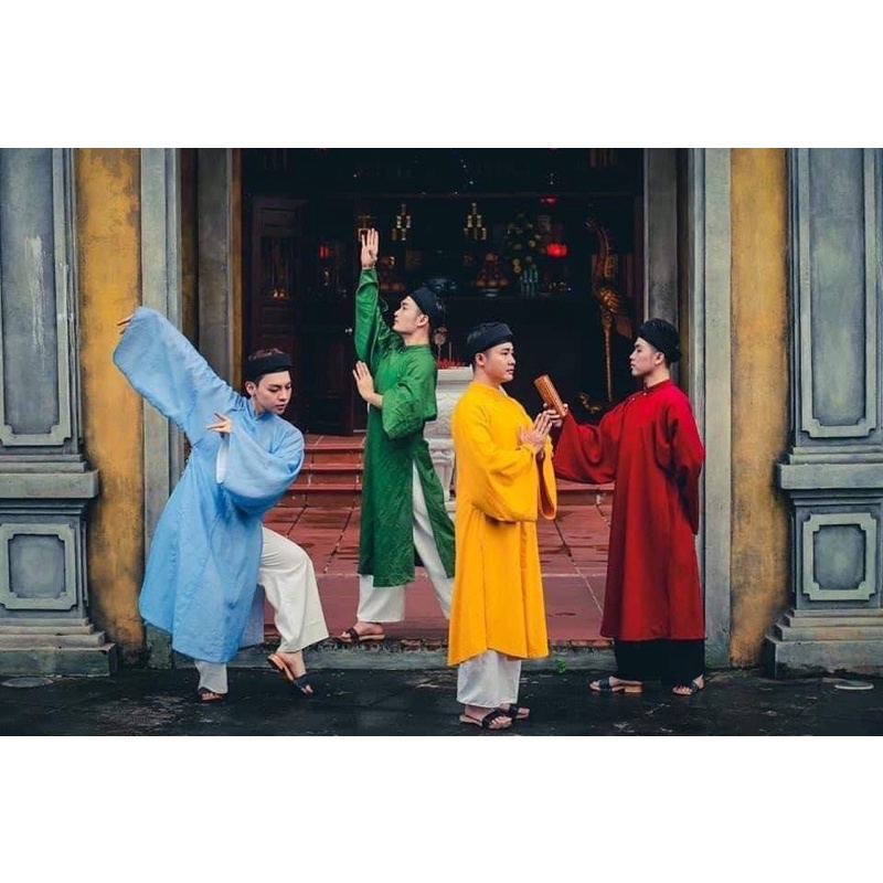 Set áo tấc voan tơ mộc 2lớp full set nam - nữ