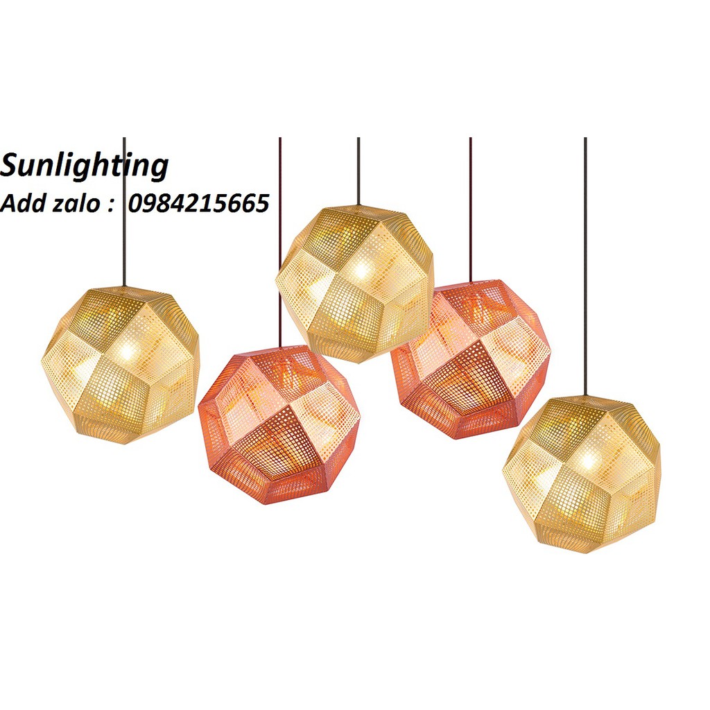 ĐÈN THẢ QUẢ CẦU ĐA GIÁC VÀNG ÁNH KIM TRANG TRÍ PHONG KHÁCH, KHÁCH SẠN ( GIÁ BAO GỒM BÓNG )