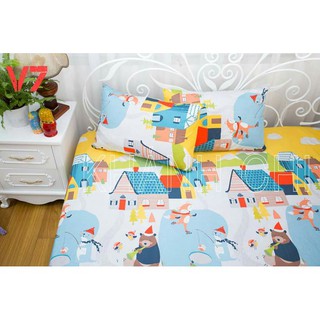 KC  [FREE SHIP TOÀN QUỐC] Chăn ga gối Vải thô lụa Hàn Quốc - KHÁNH CHI