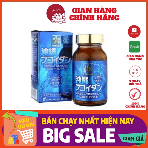 Viên tảo uống hỗ trợ ung thư Fucoidan Okinawa xanh 180 viên của Nhật Bản