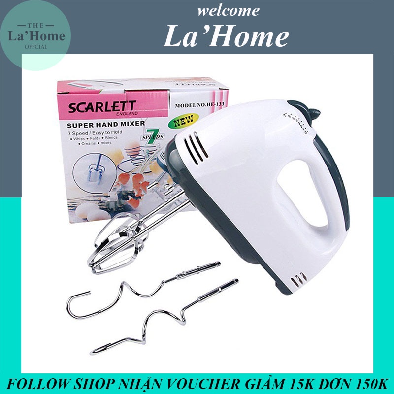 Máy đánh trứng cầm tay La'Home, chính hãng Scarlett 7 cấp độ, BẢO HÀNH 12 THÁNG