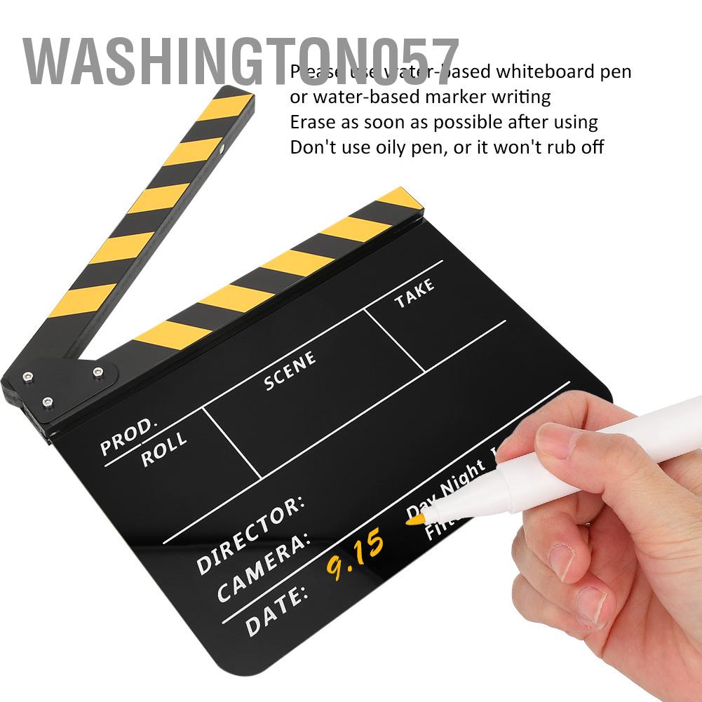Có thể bán buôn Acrylic 30x25cm Clapperboard Đạo diễn phim Clappers Nhiếp ảnh phim và truyền hình Prop Washington057 Hàng giao ngay