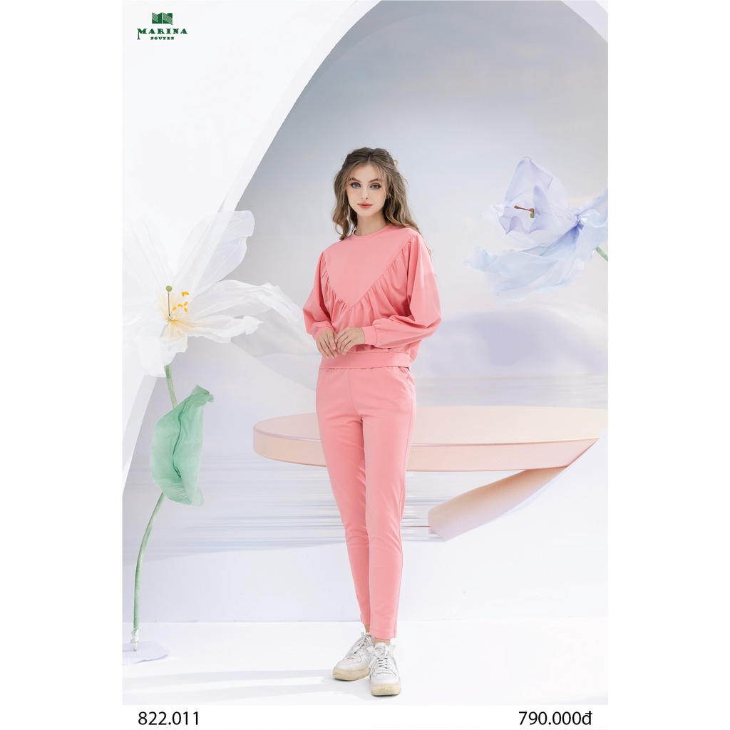 Bộ Đồ Thu Đông Nữ MARINA NGUYỄN Thiết Kế Dài Tay, Kiểu Dáng Trẻ Trung, Chất Liệu Cotton Lụa Mềm Mịn - 822011