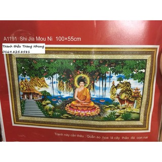 Tranh thêu chữ thập Phật thích ca A1191 100x55cm