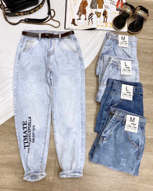 Quần baggy jean in chữ lai 166, kèm hình thật | BigBuy360 - bigbuy360.vn