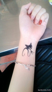 Xăm dán tatoo nhịp tim - hoa - bướm