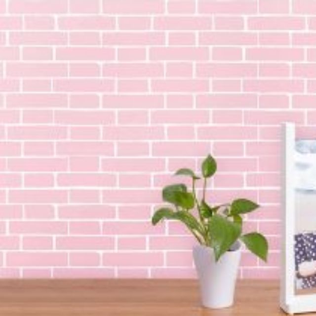 Decal Giấy dán tường gạch hồng khổ rộng 45cm