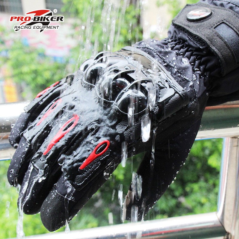 Găng tay chống nước 100% Probiker gù nhựa bảo vệ giữ ấm mùa đông có gù nhựa