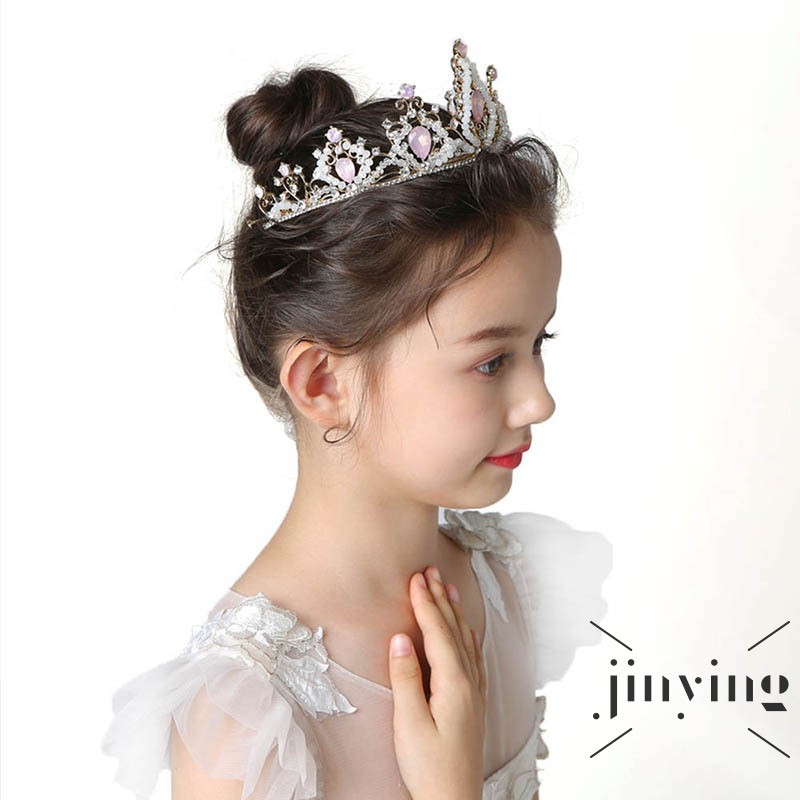 GETNOIVAS Băng đô vương miện đính đá thời trang cho bé gái