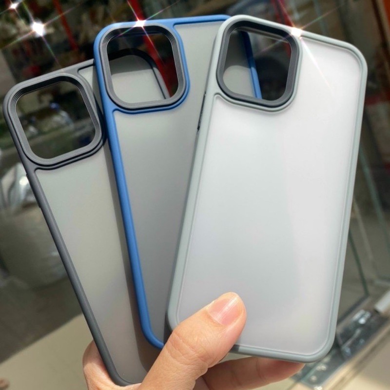 Ốp lưng i.Phone 12 - Pro - Pro Max nhám chống vân tay chống sốc cao cấp
