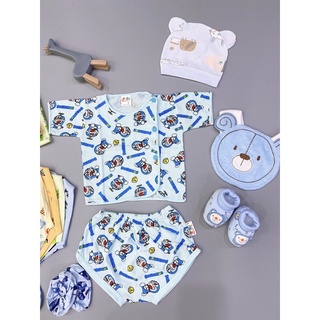 Set 5 bộ cài nút susu 100% thun cotton hoạ tiết nhí cho bé trai gái từ 3-10 kí