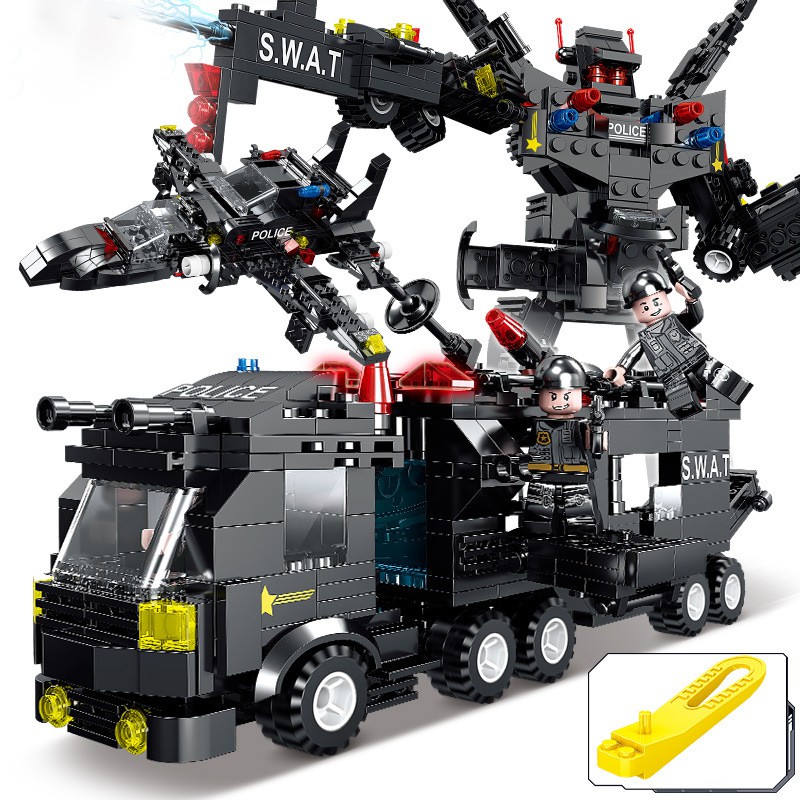 [MUA 2 TẶNG 1] Combo 2 Bộ Đồ Chơi Lego Cảnh Sát SWAT 500 Tặng Bộ Đồ Chơi Lắp Ráp Lego Xe Tăng