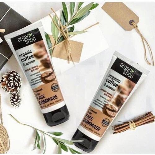 Tẩy tế bào chết cho da mặt Organic Shop Organic Coffee & Powder Face Gommage 75Ml