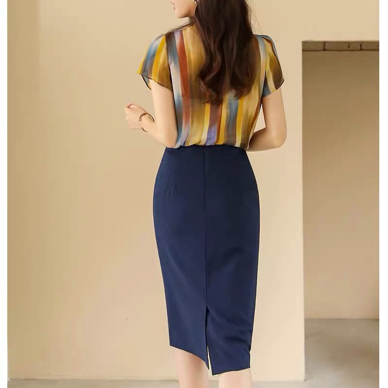 Chân Váy Bút Chì Dáng Dài Qua Gối Cao Cấp Có Xẻ Sau Bc d68cm