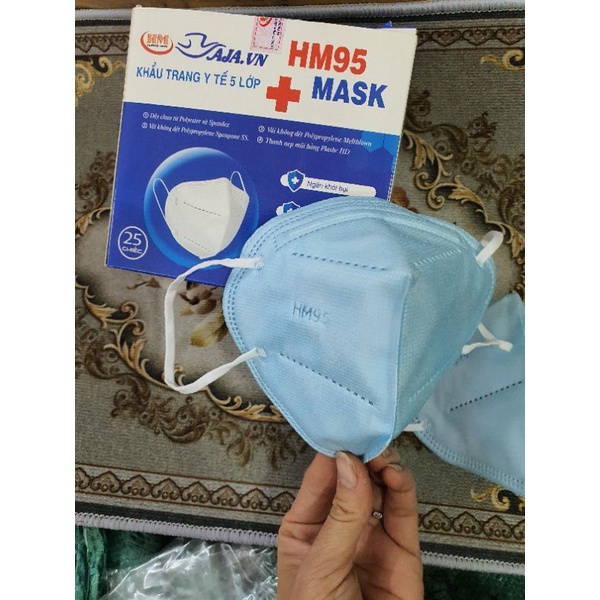 Hộp 25 chiếc khẩu trang N95 không van màu xanh dương