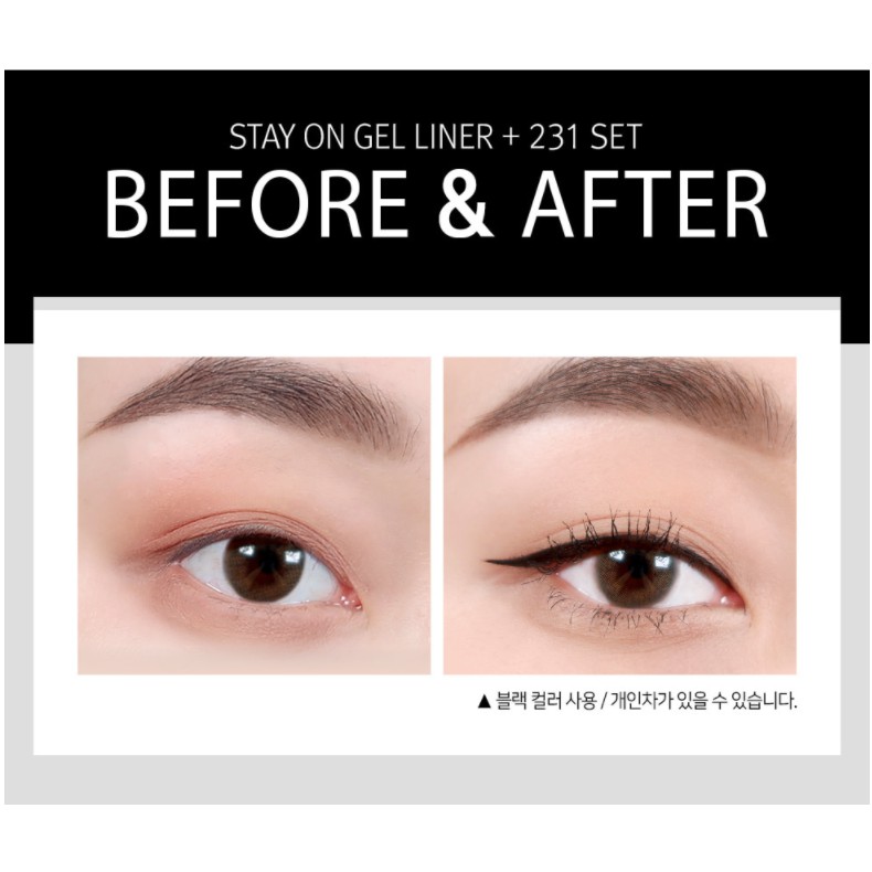 Kẻ mắt PICCASSO PRO 8 CHEONGDAM Stay On Gel Eye Liner 3.7g + Cọ trang điểm 231 Eyeliner