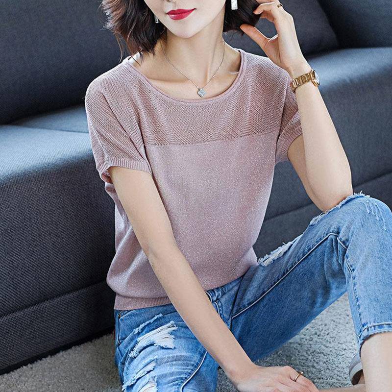 Áo Thun Nữ Ngắn Tay Cổ Tròn Thời Trang Hàn