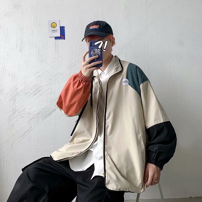 Áo khoác màu trơn phong cách thời trang hip hop Hàn Quốc cho nam