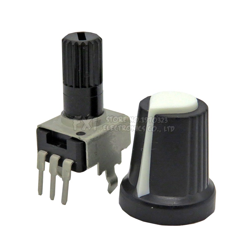 Set 5 Chiết Áp RV09 1K ~ 500K Ohm 3pin Kèm 5 Nút Vặn Tiện Dụng