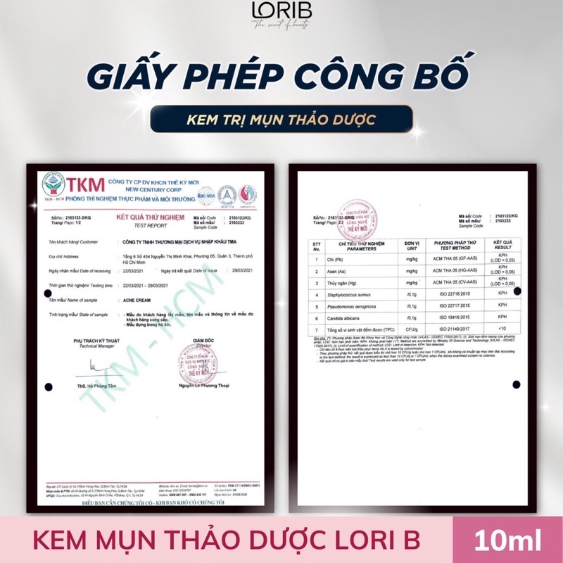 Kem mụn LoriB