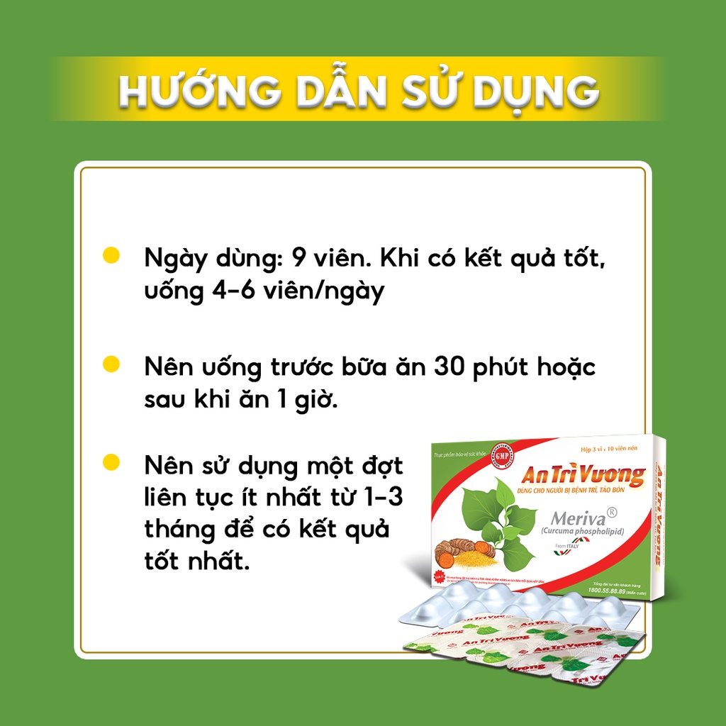 An Trĩ Vương Hỗ Trợ Cải Thiện Táo Bón, Bệnh Trĩ Giúp Thanh Nhiệt, Giải Độc Có Thể Sử Dụng Cho Phụ Nữ Có Thai Hộp 30 Viên