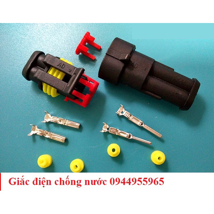 Giắc điện socket connector kiểu AMP chống nước ô tô tàu thuyền thiết bị điện y tế lọc nước đã bấm dây