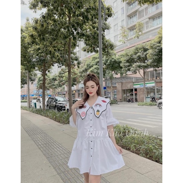 Bigsize Đầm babydoll cổ nhọn 55-100kg